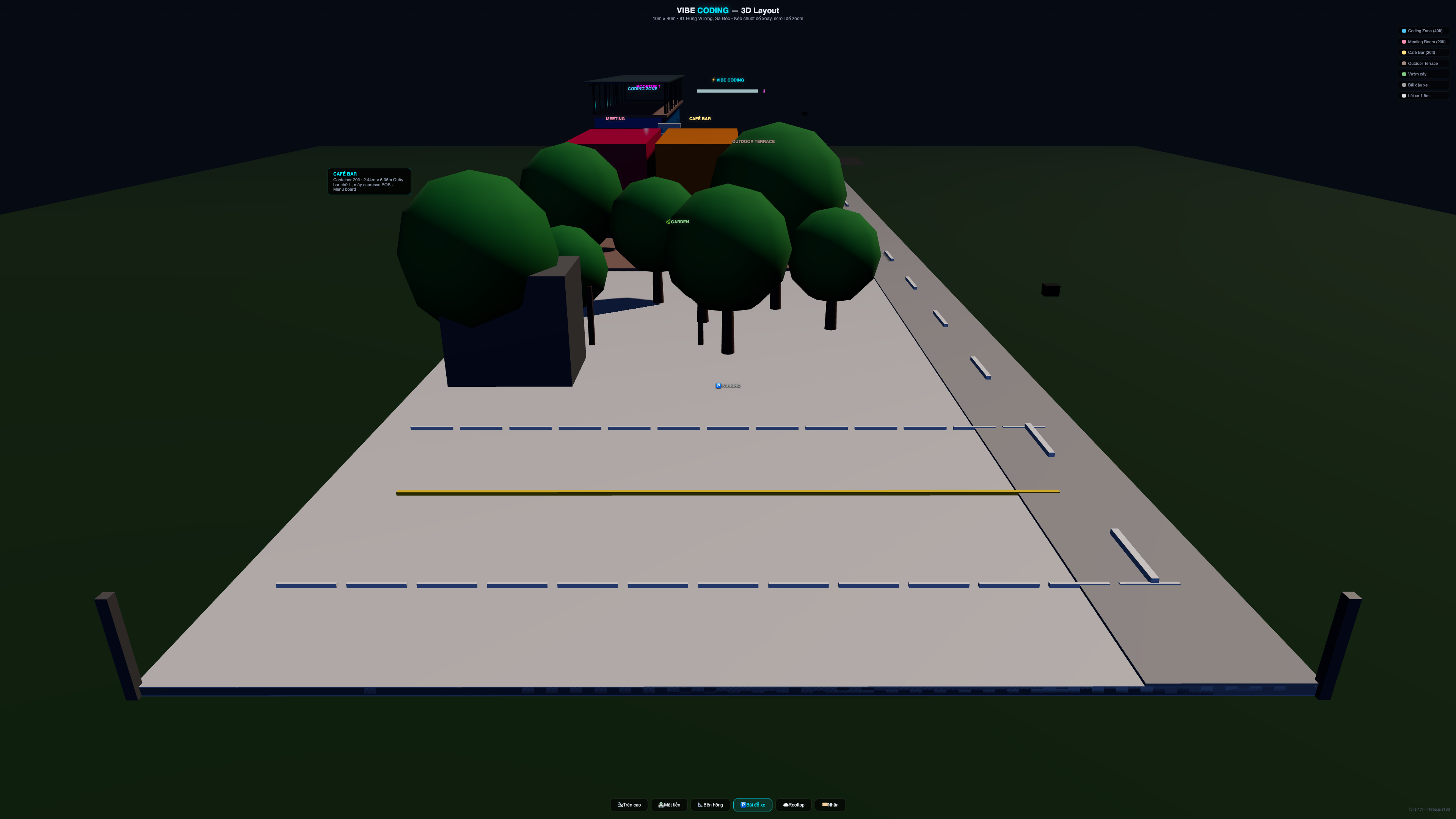 Khu đậu xe — 3D render