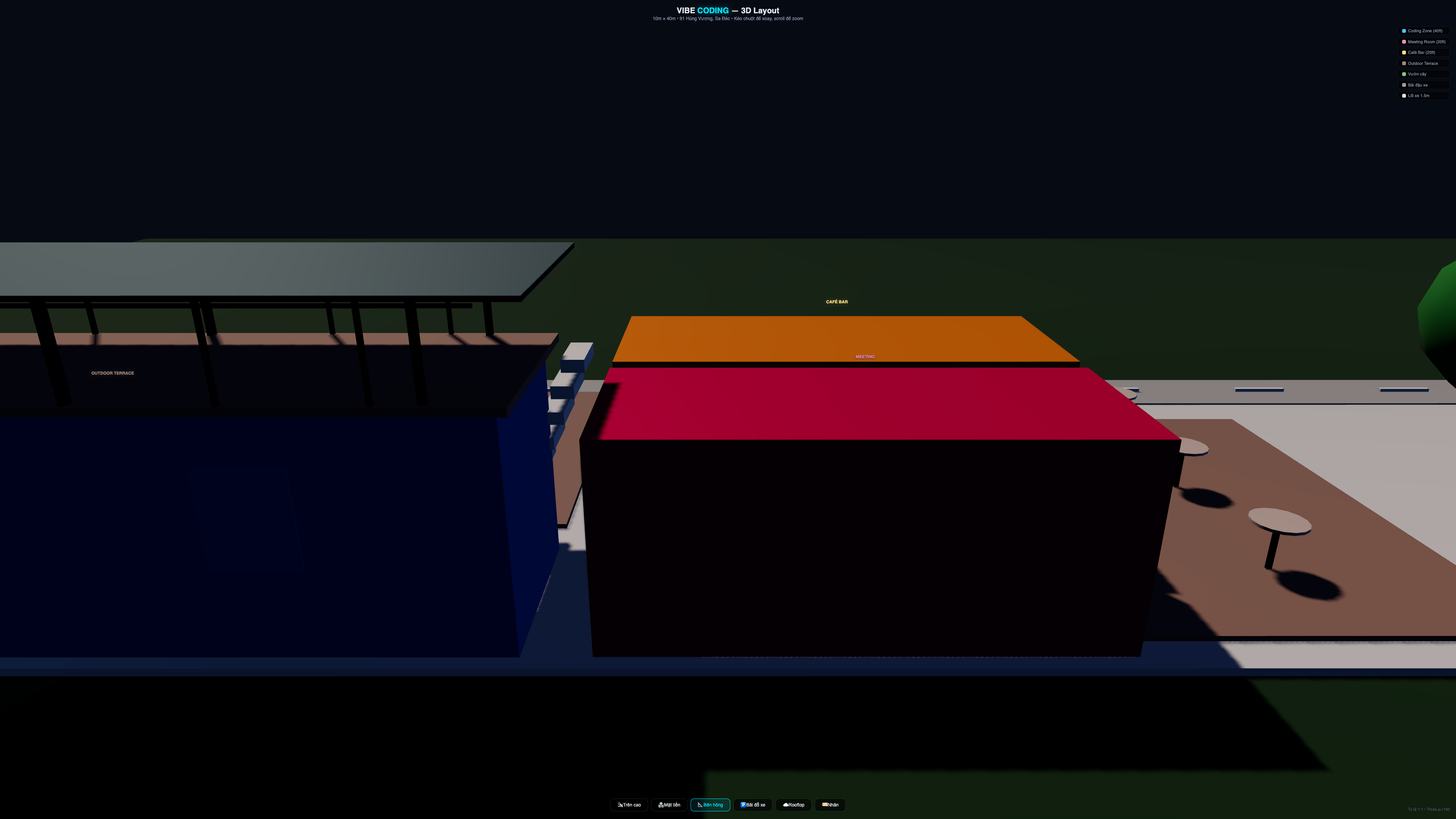 Mặt bên container — 3D render